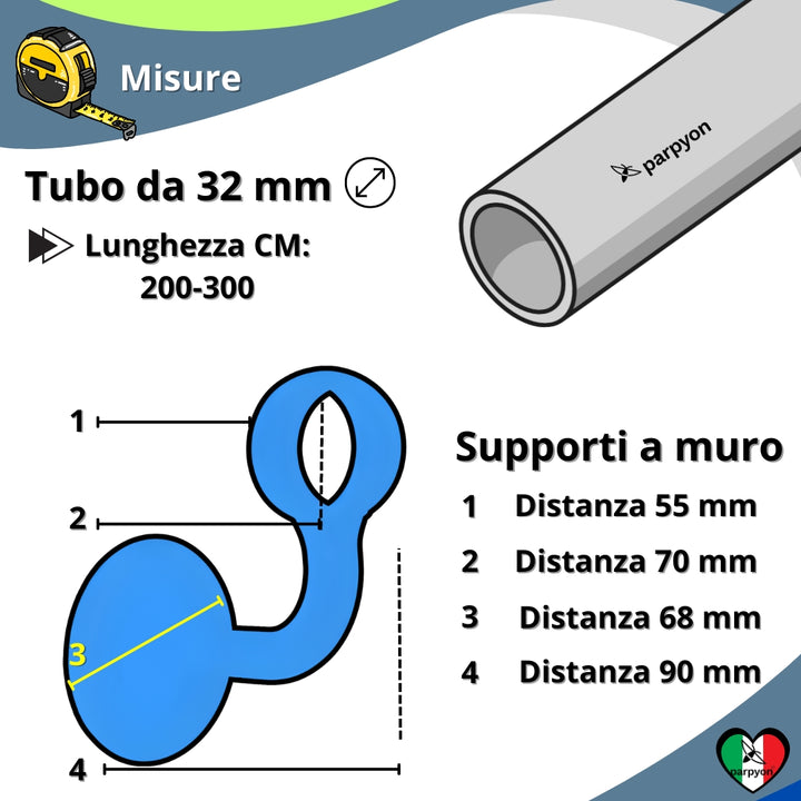 Corrimano Scala passamano in Alluminio con finale a Palla vari colori
