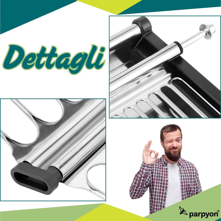 SCOLAPIATTI ACCIAIO INOX CM 76 CON VASCHETTA