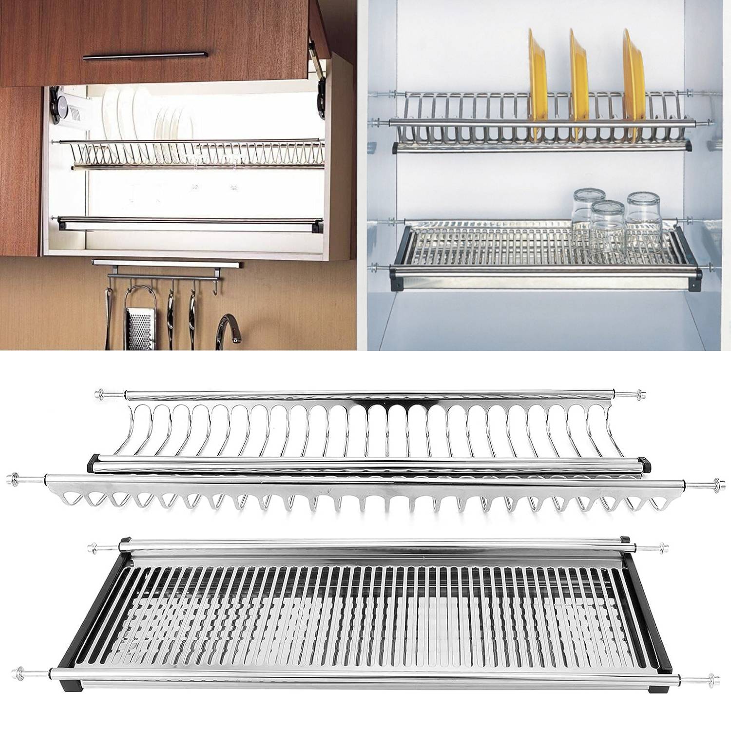 Scolapiatti Acciaio Inox 18/10 da 86cm con Vaschetta falenashop.myshopify.com