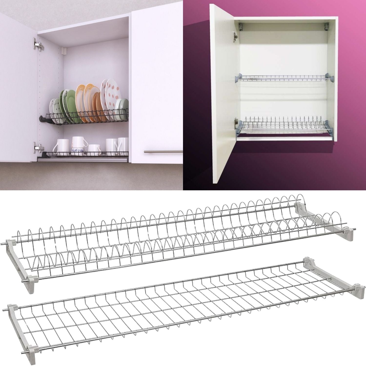 Scolapiatti acciaio cromato 86 cm per pensile cucina da 90 falenashop.myshopify.com