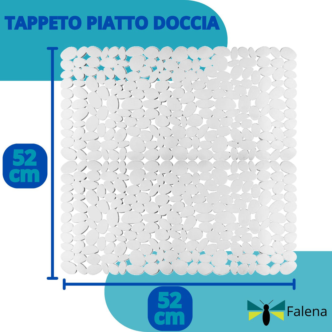 Falena Tappeto doccia Antiscivolo lavabile e Antimuffa, tappetino per doccia Bambini cm 52x52 con ventose aderisce al piatto doccia design moderno