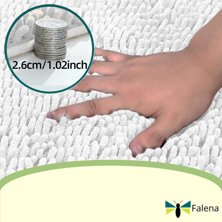 Falena Tappeto Bagno Assorbente Soffice, tappetino doccia Lavabile in lavatrice, 100% in tessuto poliestere con fondo antiscivolo