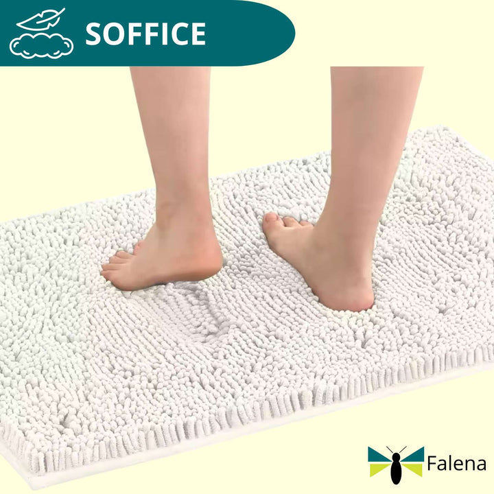 Falena Tappeto Bagno Assorbente Soffice, tappetino doccia Lavabile in lavatrice, 100% in tessuto poliestere con fondo antiscivolo