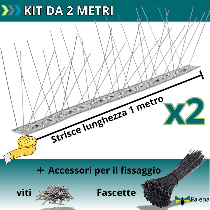 Dissuasori per Piccioni Scaccia Volatili Roditori da esterno in Acciaio Inox con 80 Spuntoni già montati varie misure