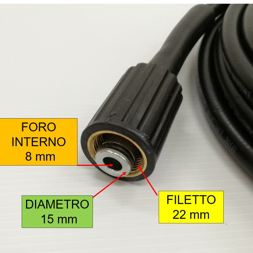 Tubo 5MT Attacco M22 Ricambi Idropulitrice Annovi Rev. Black Decker