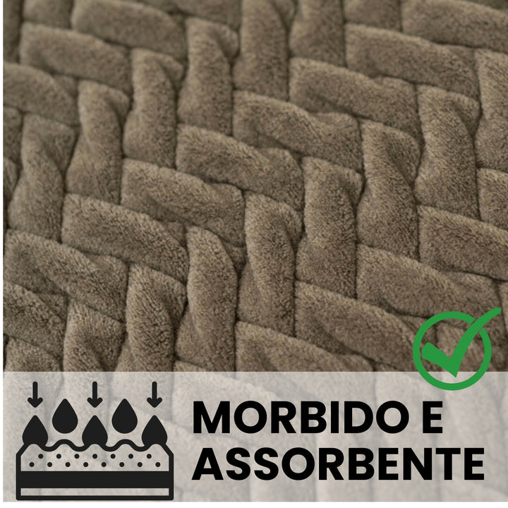 Tappeto Bagno Antiscivolo e Lavabile Dune Marrone, Soffice Assorbente e Resistente