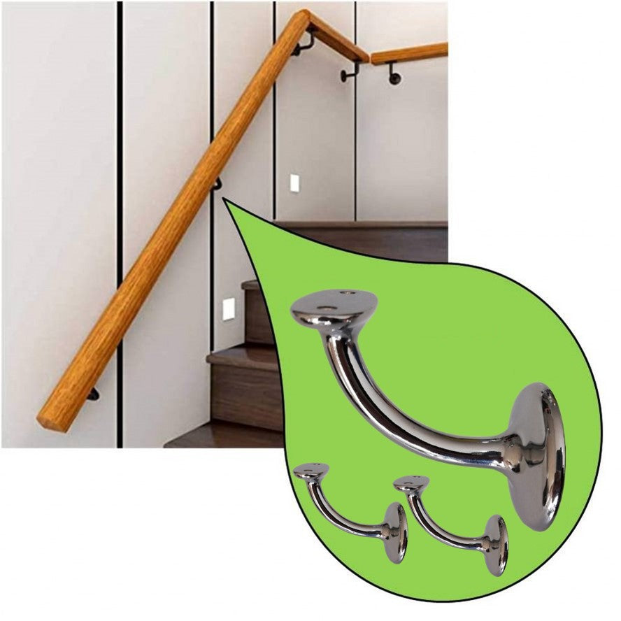 Supporto per corrimano in legno 3PZ + viti e tasselli falenashop.myshopify.com