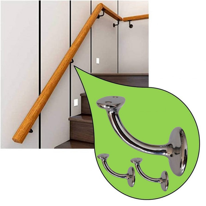 Supporto per corrimano in legno 3PZ + viti e tasselli falenashop.myshopify.com