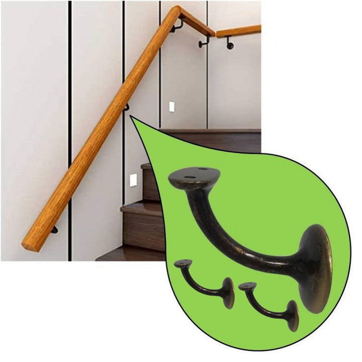 Supporto per corrimano in legno 3PZ + viti e tasselli