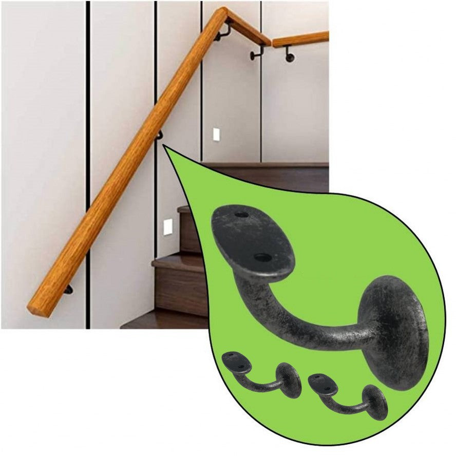 Supporto per corrimano in legno 3PZ + viti e tasselli falenashop.myshopify.com