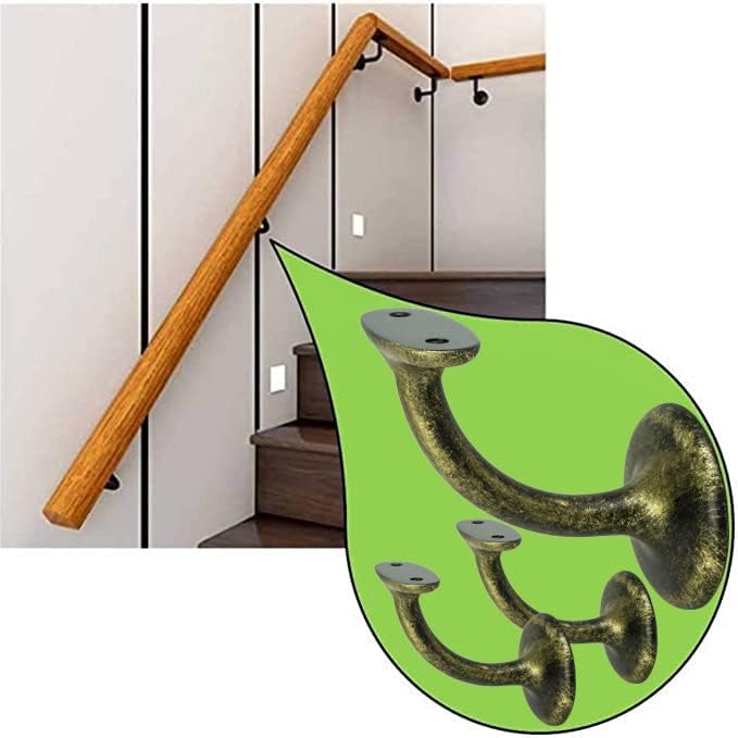 Supporto per corrimano in legno 3PZ + viti e tasselli