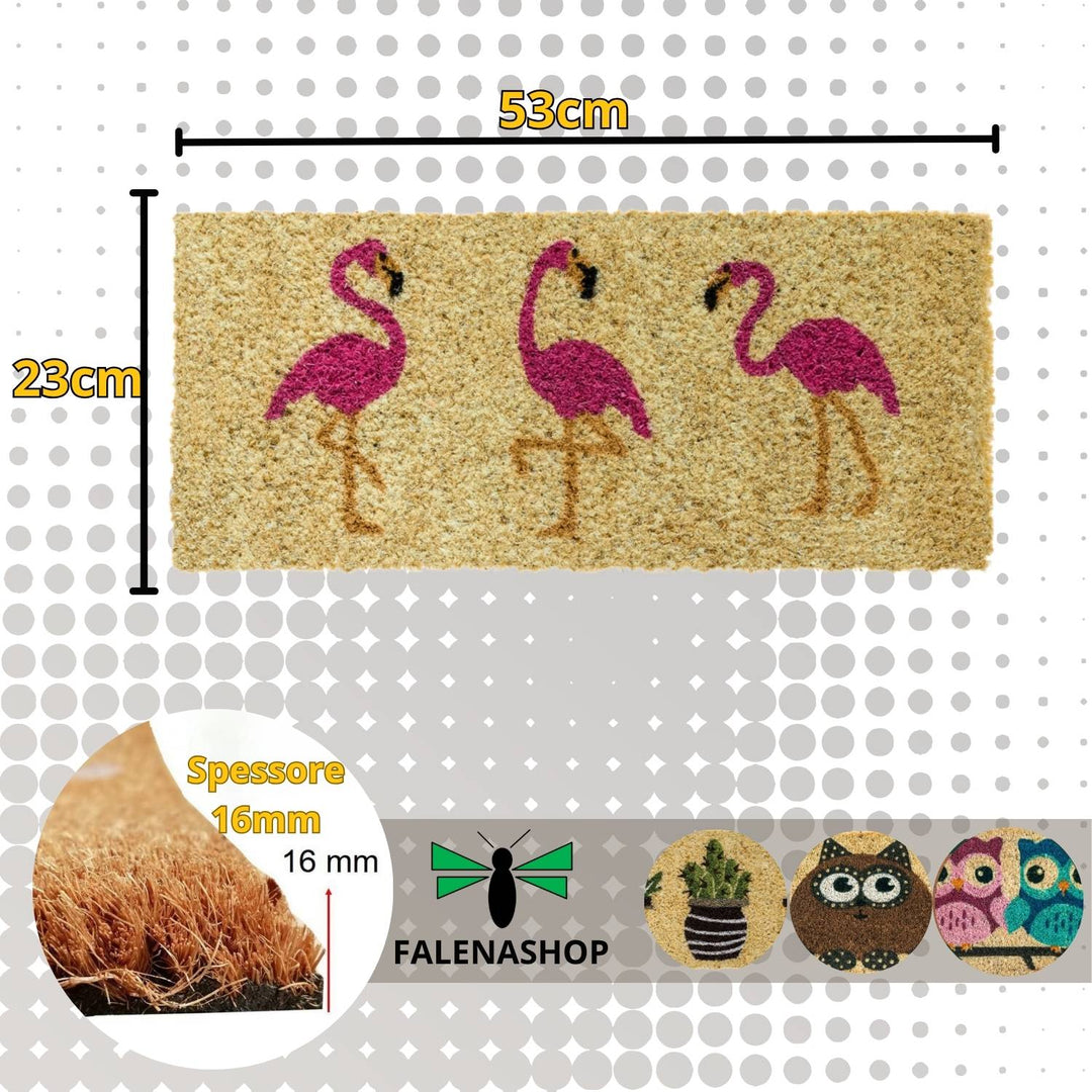 Zerbino Ingresso casa Divertente Simpatico cm 23X53 Tappeto Antiscivolo in Cocco