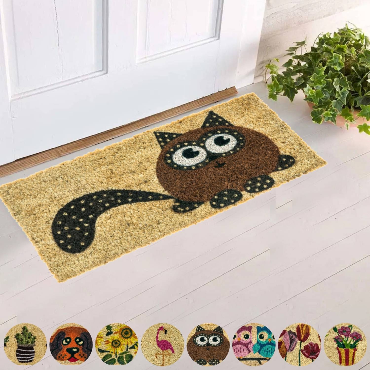 Zerbino Divertente Con Porta – Tappetino Ingresso 60x40 Cm – Lavabile In Lavatrice – Antiscivolo
