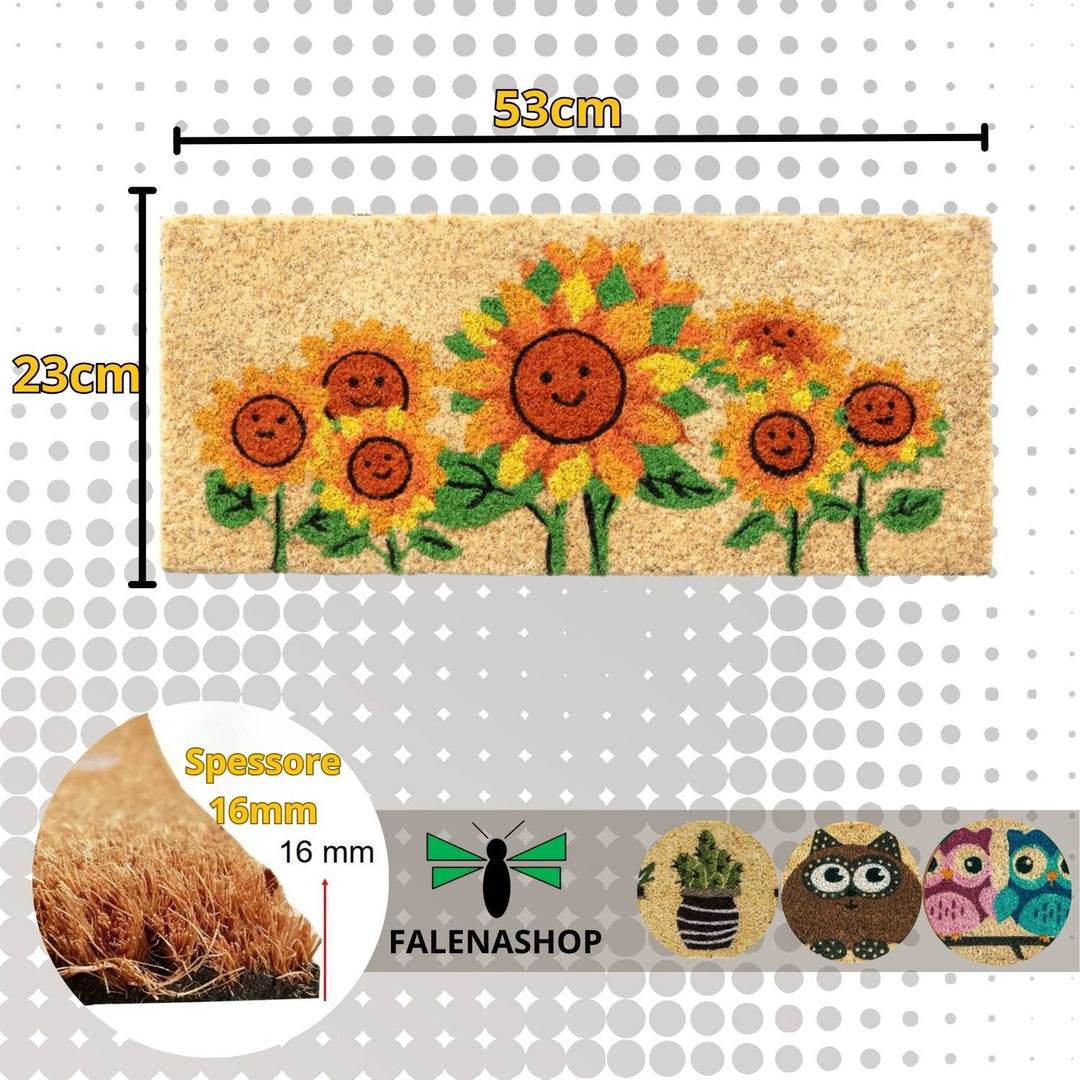 Zerbino Ingresso casa Divertente Simpatico cm 23X53 Tappeto Antiscivolo in Cocco