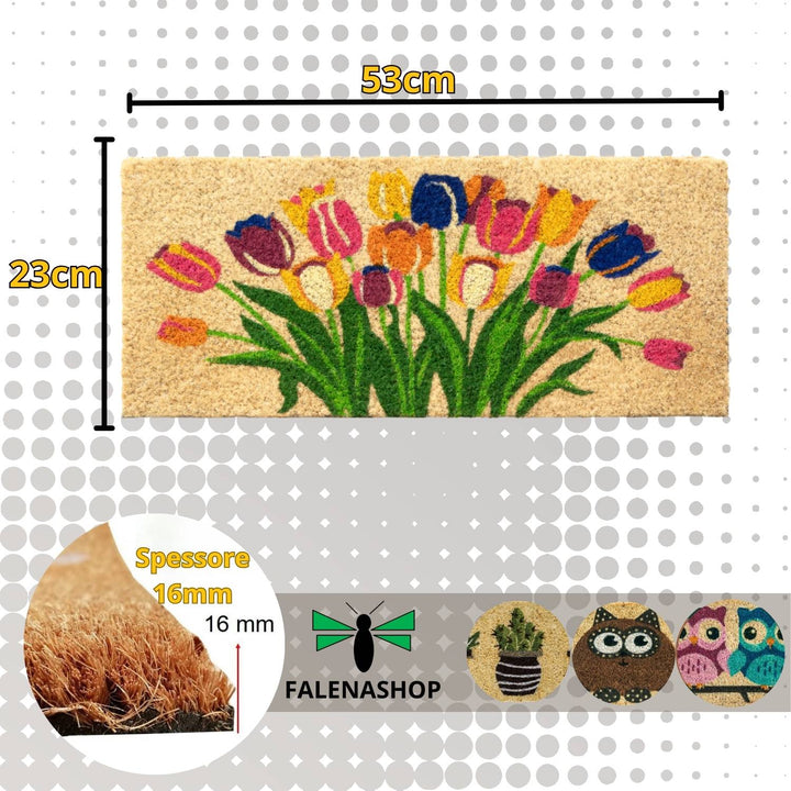 Zerbino Ingresso casa Divertente Simpatico cm 23X53 Tappeto Antiscivolo in Cocco