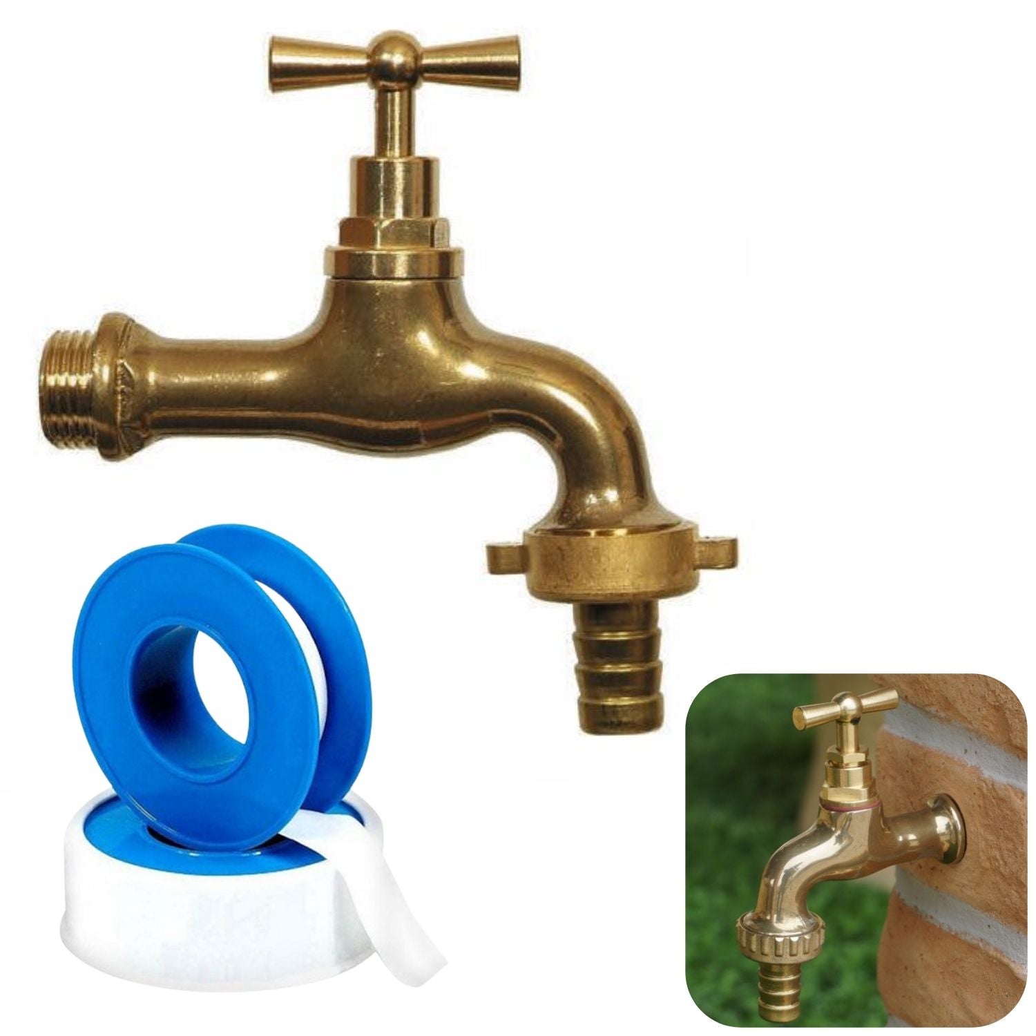 Rubinetto Giardino 1/2" Ottonato Rubinetto Fontana falenashop.myshopify.com