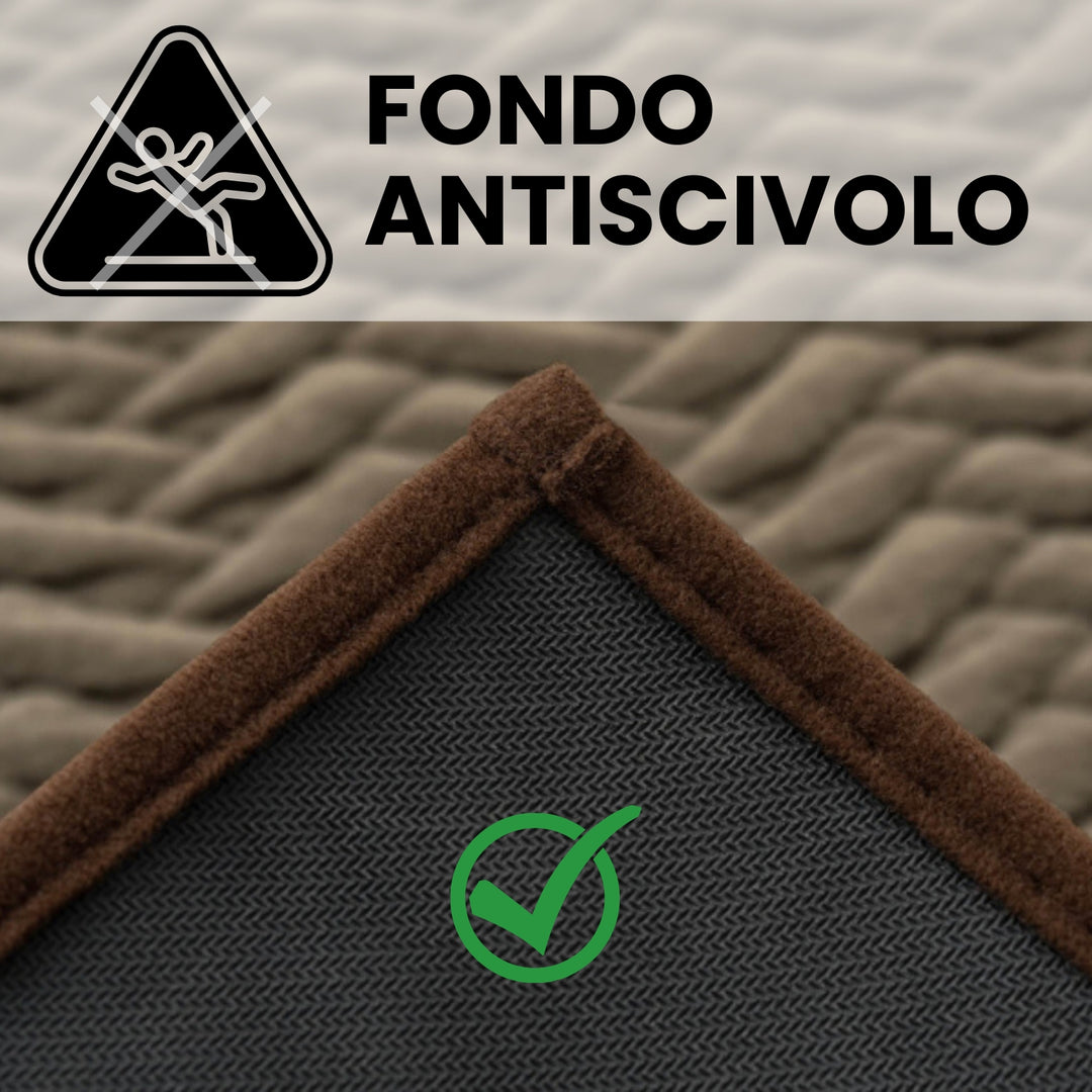 Tappeto Bagno Antiscivolo e Lavabile Dune Marrone, Soffice Assorbente e Resistente