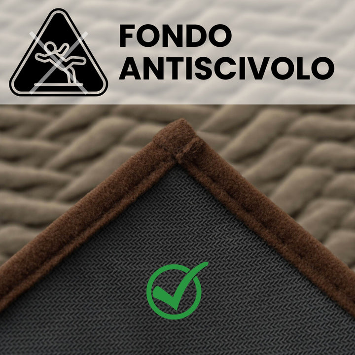 Tappeto Bagno Antiscivolo e Lavabile Dune Marrone, Soffice Assorbente e Resistente