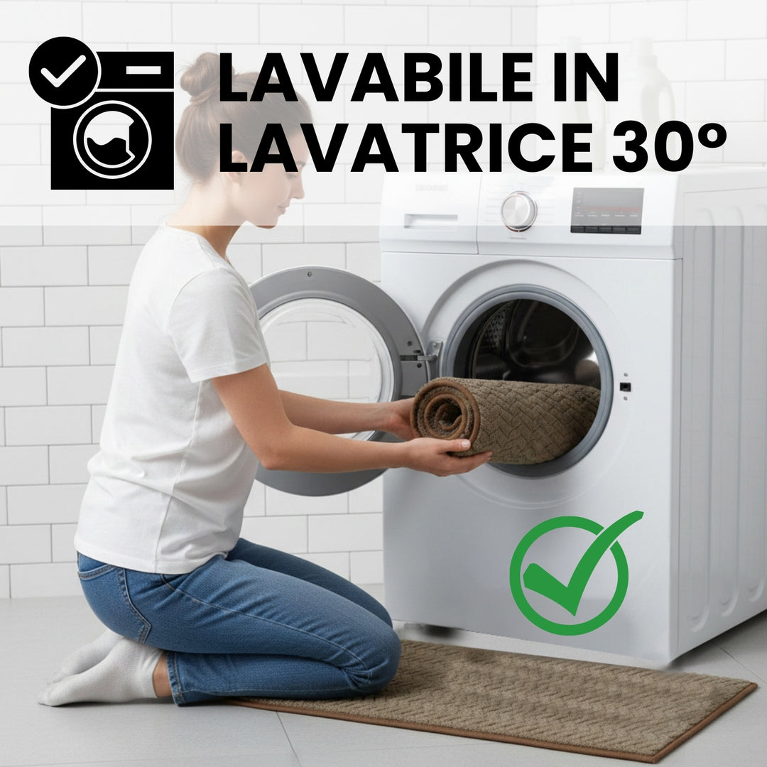 Tappeto Bagno Antiscivolo e Lavabile Dune Marrone, Soffice Assorbente e Resistente falenashop.myshopify.com