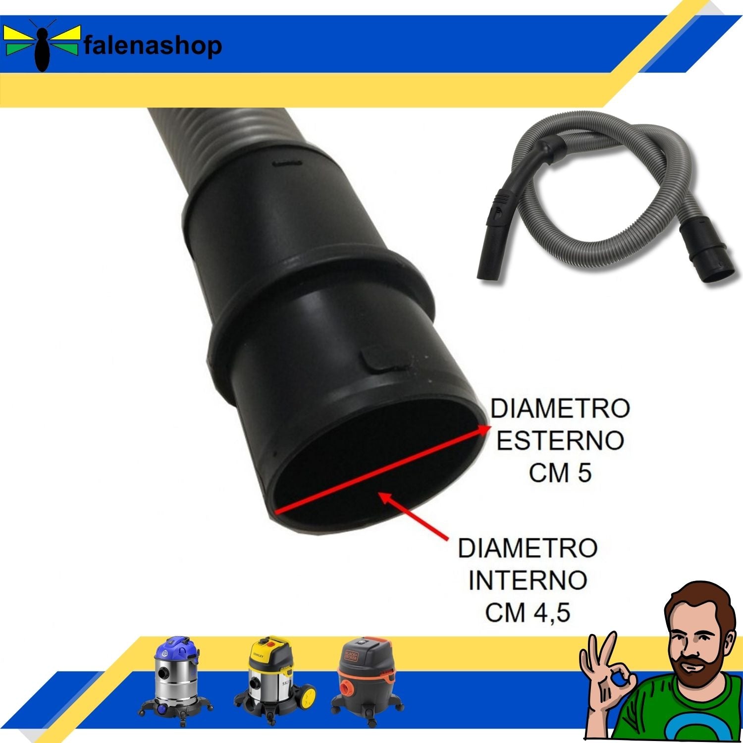 BSD Tubo Aspirante Universale Per Aspirapolvere | Diametro 30mm | Adatto A Zelmer E Altri Marchi