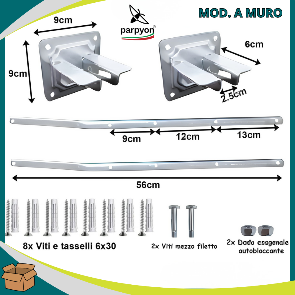 Bracci Stendibiancheria da parete esterno #colore_bianco