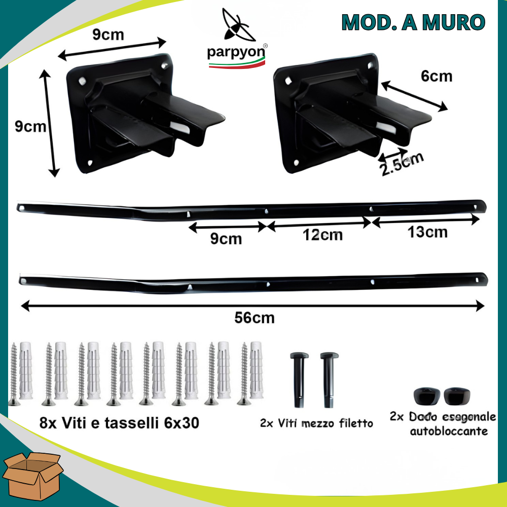 Bracci Stendibiancheria da parete esterno #colore_grigio-scuro