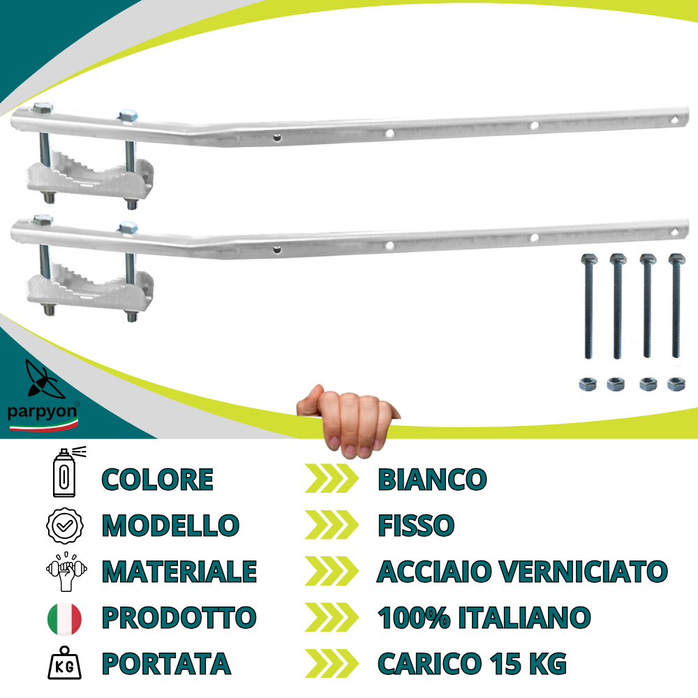 Bracci Stendibiancheria da balcone esterno bianco fisso #colore_bianco