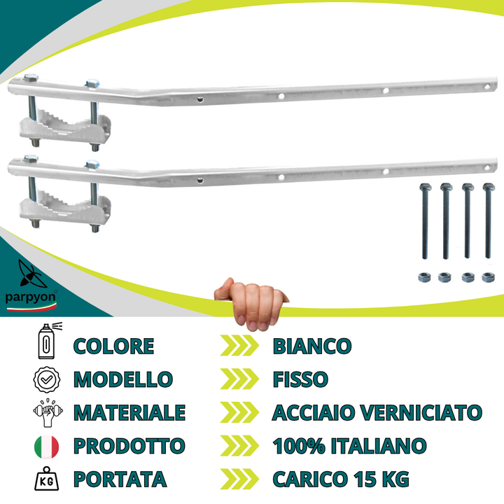 Bracci Stendibiancheria da balcone esterno bianco fisso #colore_bianco