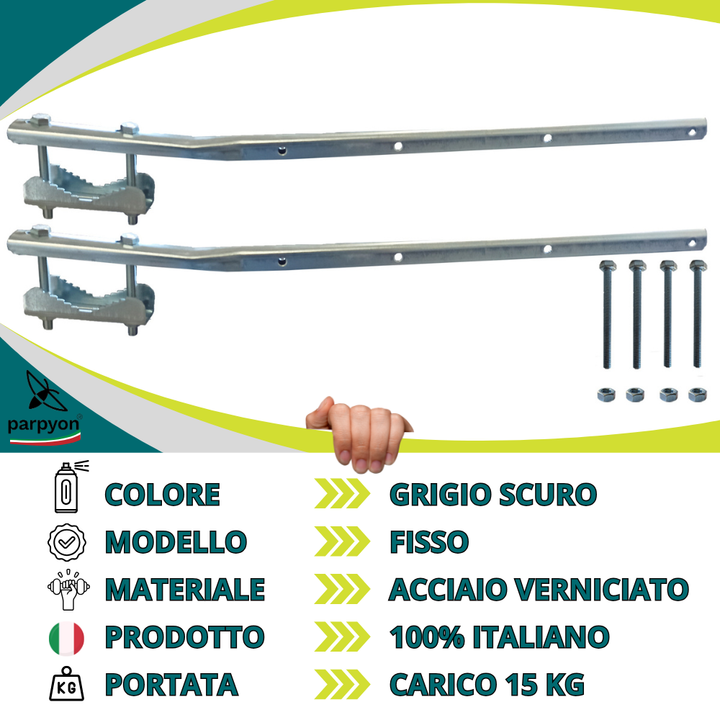 Bracci Stendibiancheria da balcone esterno nichel fisso #colore_acciaio-zincato