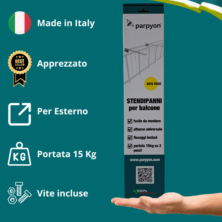 Bracci Stendibiancheria da balcone esterno nichel#colore_acciaio-zincato