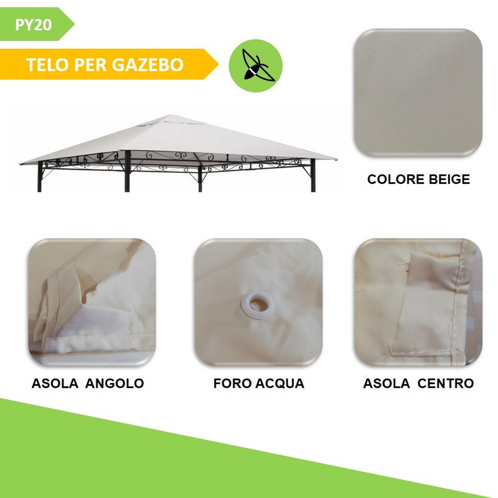 Telo gazebo 3x3 STYLE [OCCASIONE] Copertura per gazebo da giardino