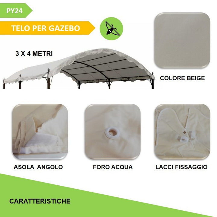 Telo gazebo 3x4  ONDA [OCCASIONE] Copertura in tessuto poliestere