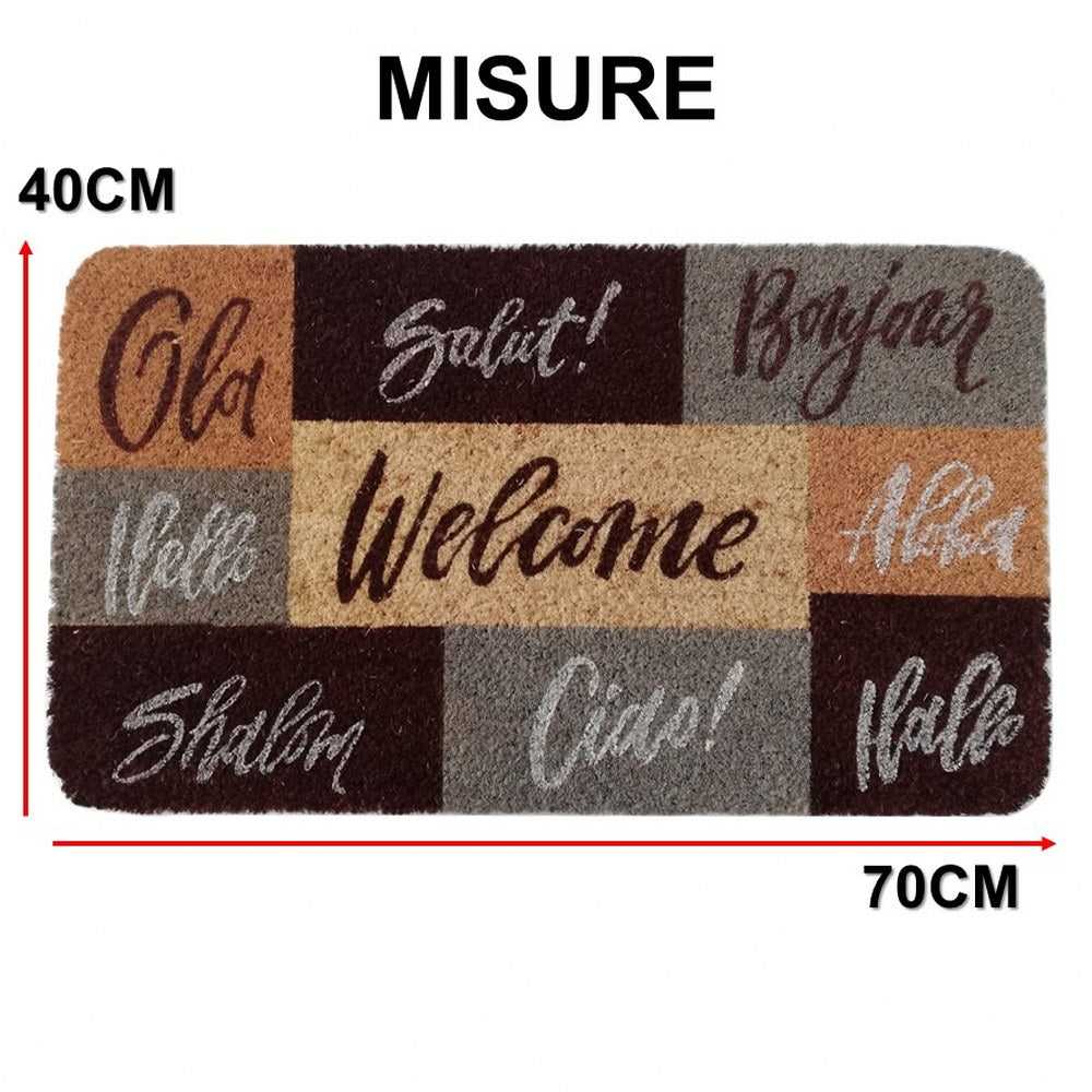 Zerbino ingresso casa in cocco Welcome CM 40x70