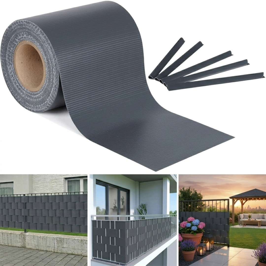 Falena Strisce Frangivista per Balcone, Fascia Privacy per Recinzione o cancello in PVC