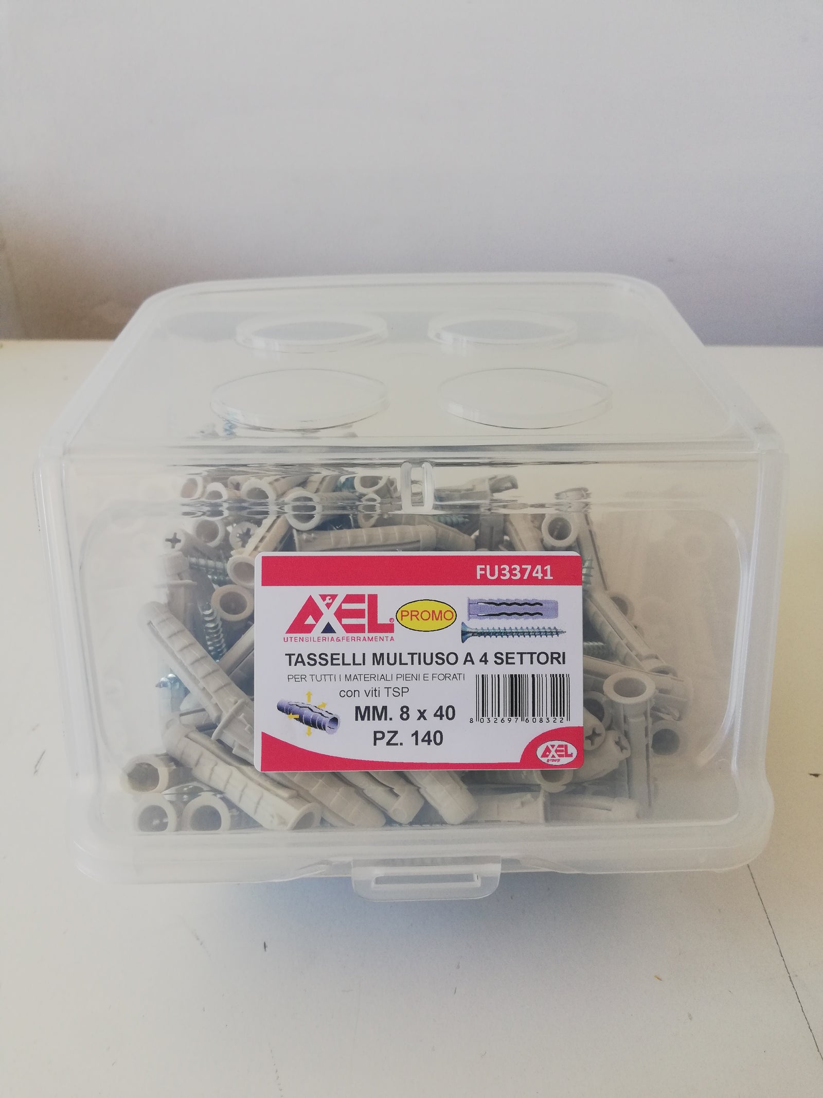 N. 2 BOX VITI 140PZ + TASSELLI 140PZ - 8MM falenashop.myshopify.com