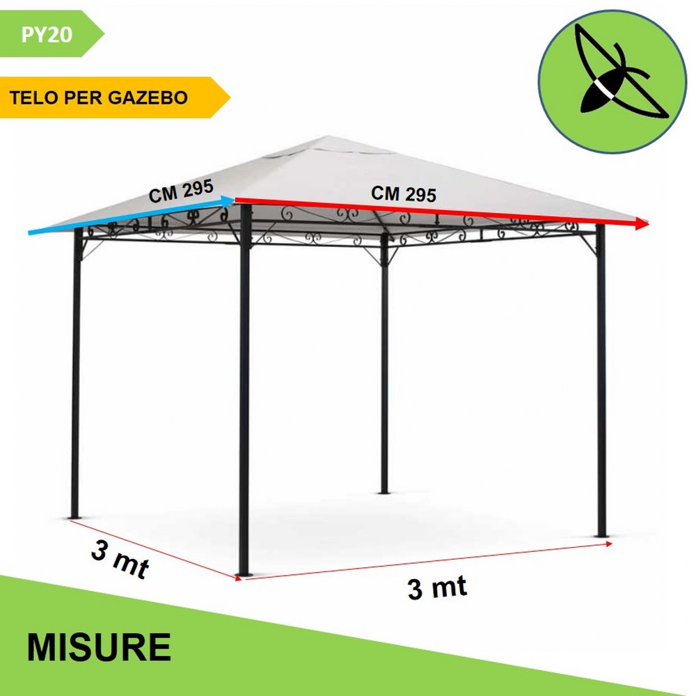 Telo gazebo 3x3 STYLE [OCCASIONE] Copertura per gazebo da giardino