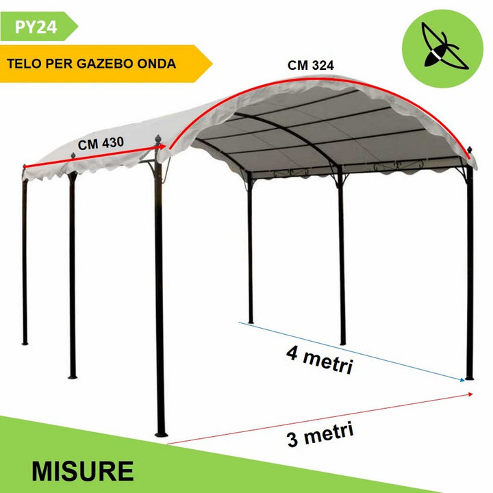 Telo gazebo 3x4  ONDA [OCCASIONE] Copertura in tessuto poliestere