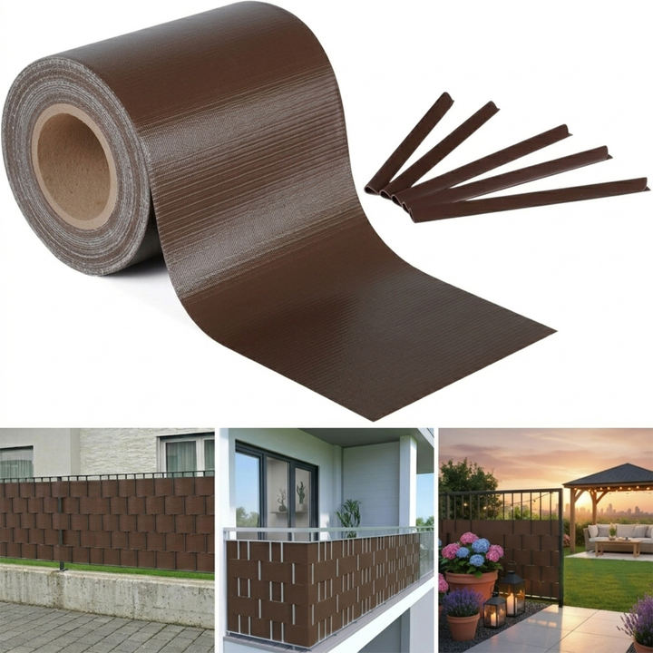 Falena Strisce Frangivista per Balcone, Fascia Privacy per Recinzione o cancello in PVC