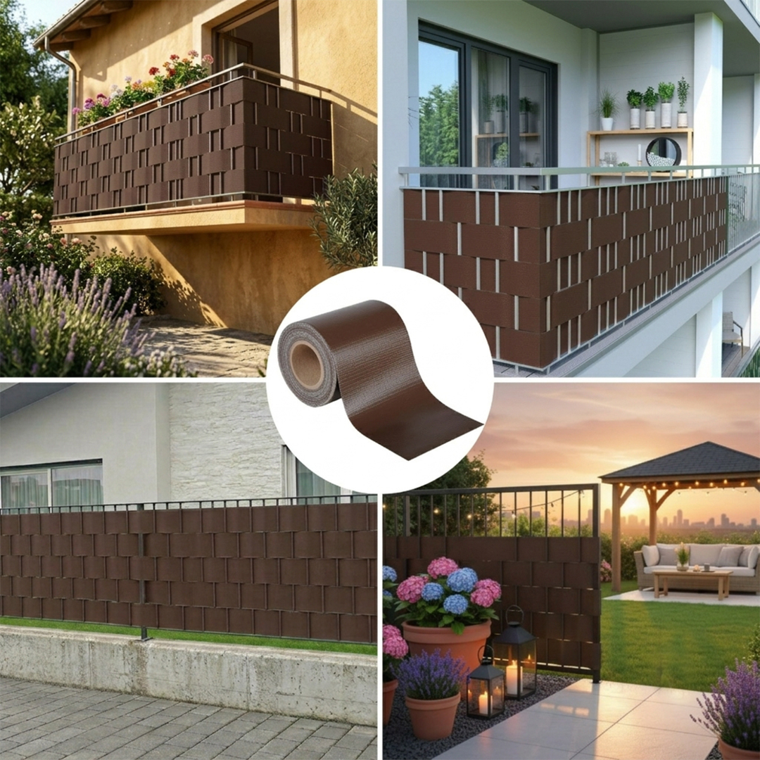 Falena Strisce Frangivista per Balcone, Fascia Privacy per Recinzione o cancello in PVC