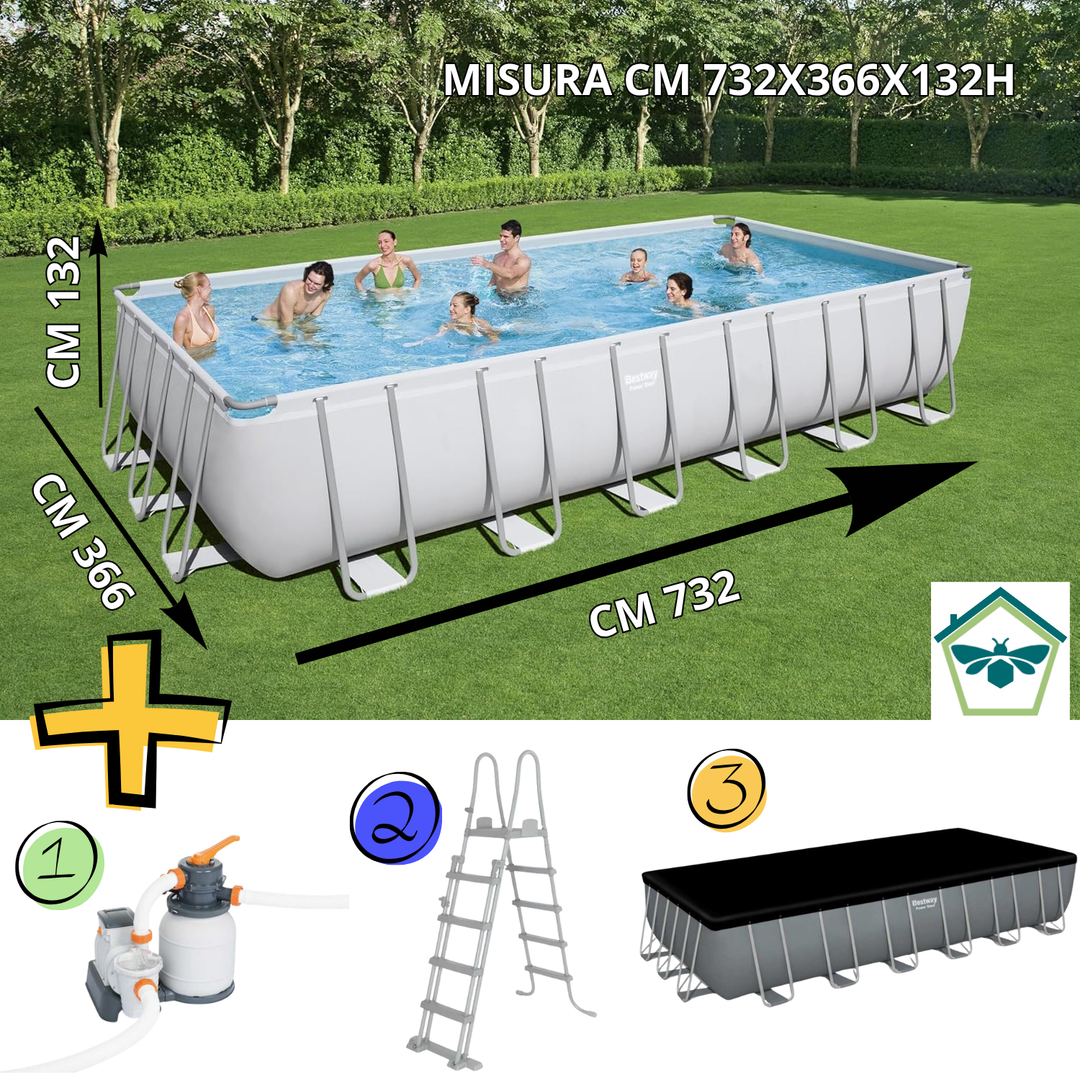 Piscina Bestway 56475 cm 732x366x132H con Accessori