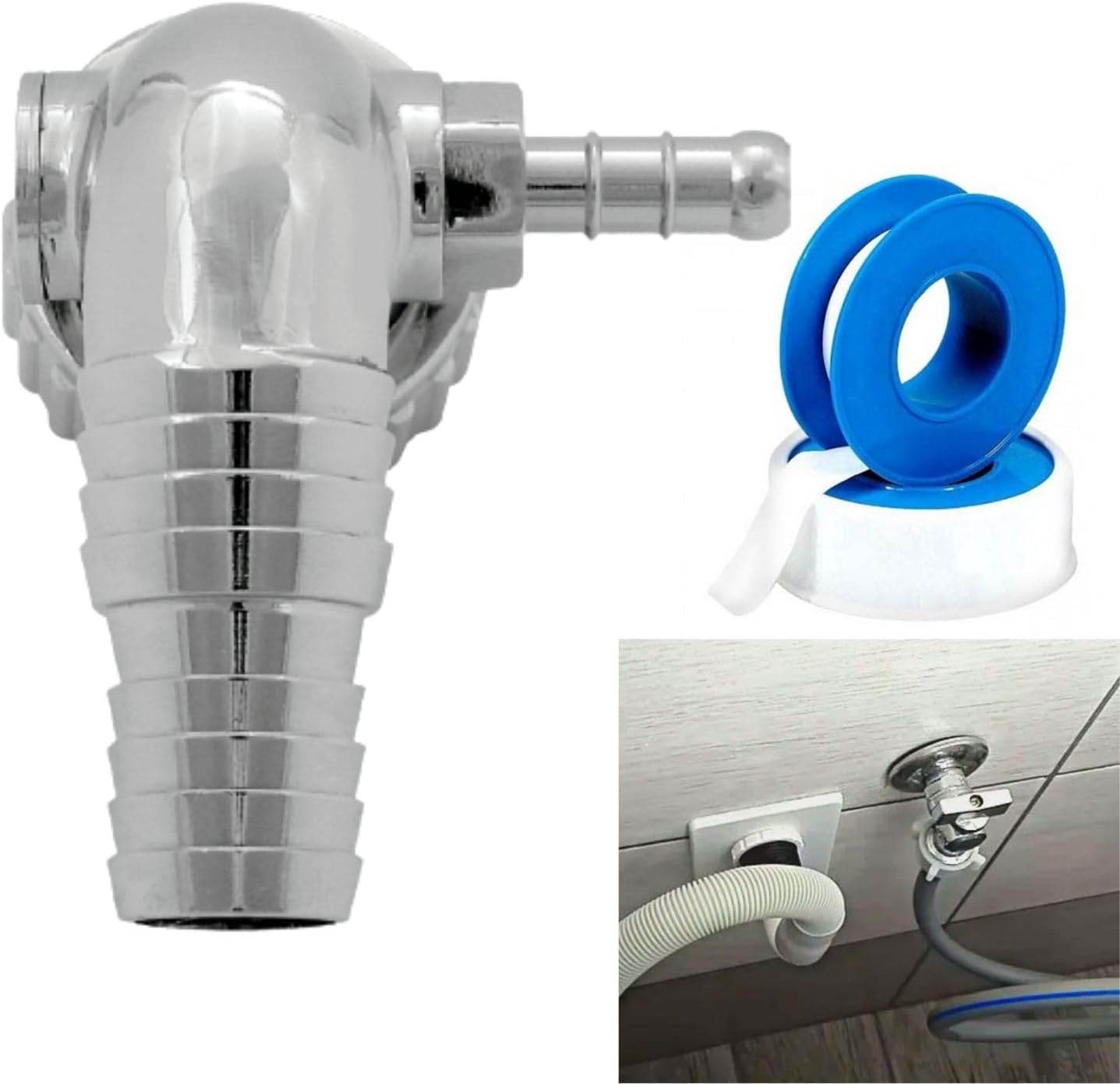 Europart 10028636 - Raccordo universale per tubo flessibile ad angolo, 90° per sifone da 1, ad esempio collegamento tubo di scarico per lavatrice e lavastoviglie Europart 10028636 - Raccordo universale per tubo flessibile ad angolo, 90° per sifone da 1, ad esempio collegamento tubo di scarico per lavatrice e lavastoviglie