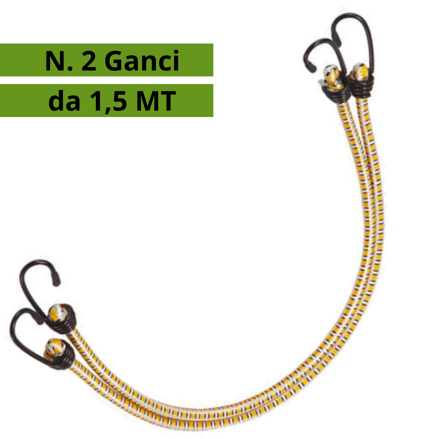 elastici portapacchi 2 x 1,5MT con ganci in ferro multiuso falenashop.myshopify.com
