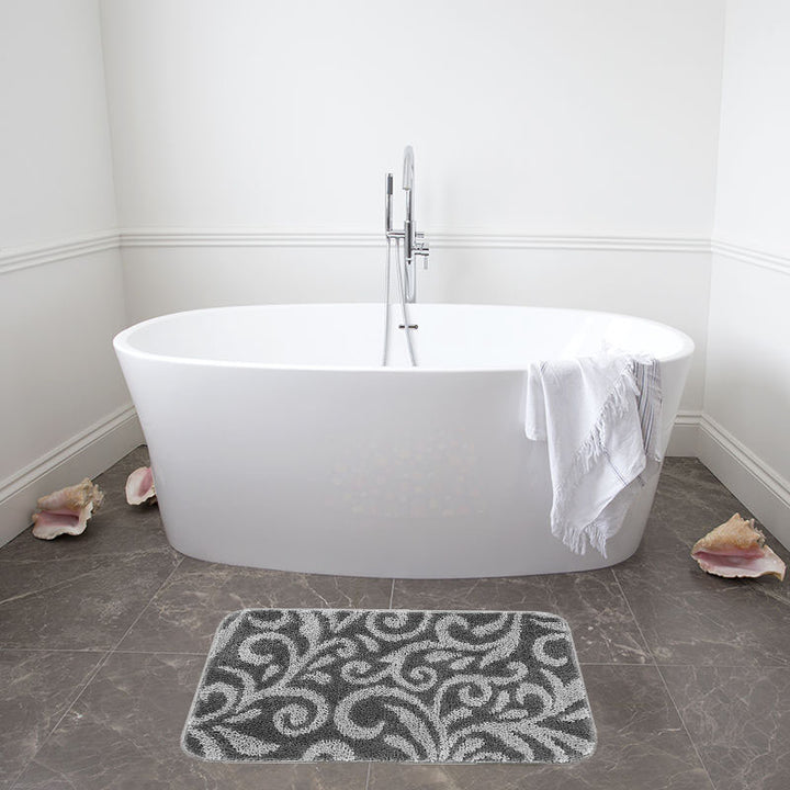 Tappeto Bagno Antiscivolo Giglio, CM 50X80 Lavabile in Lavatrice
