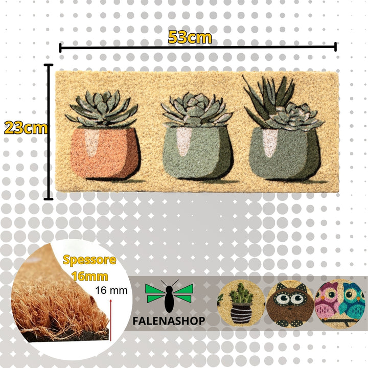 Zerbino Ingresso casa Divertente Simpatico cm 23X53 Tappeto Antiscivolo in Cocco