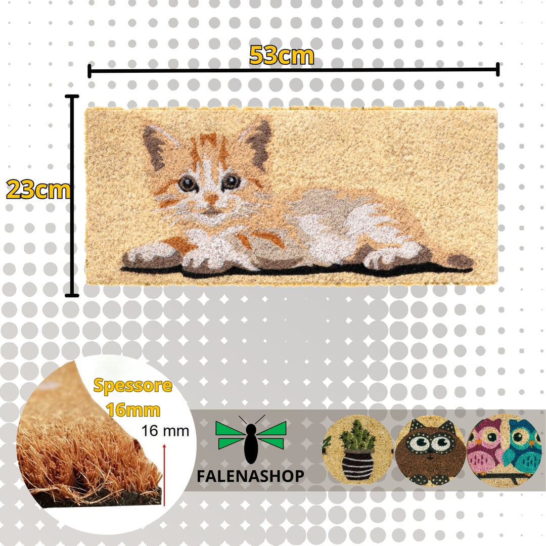 Zerbino Ingresso casa Divertente Simpatico cm 23X53 Tappeto Antiscivolo in Cocco