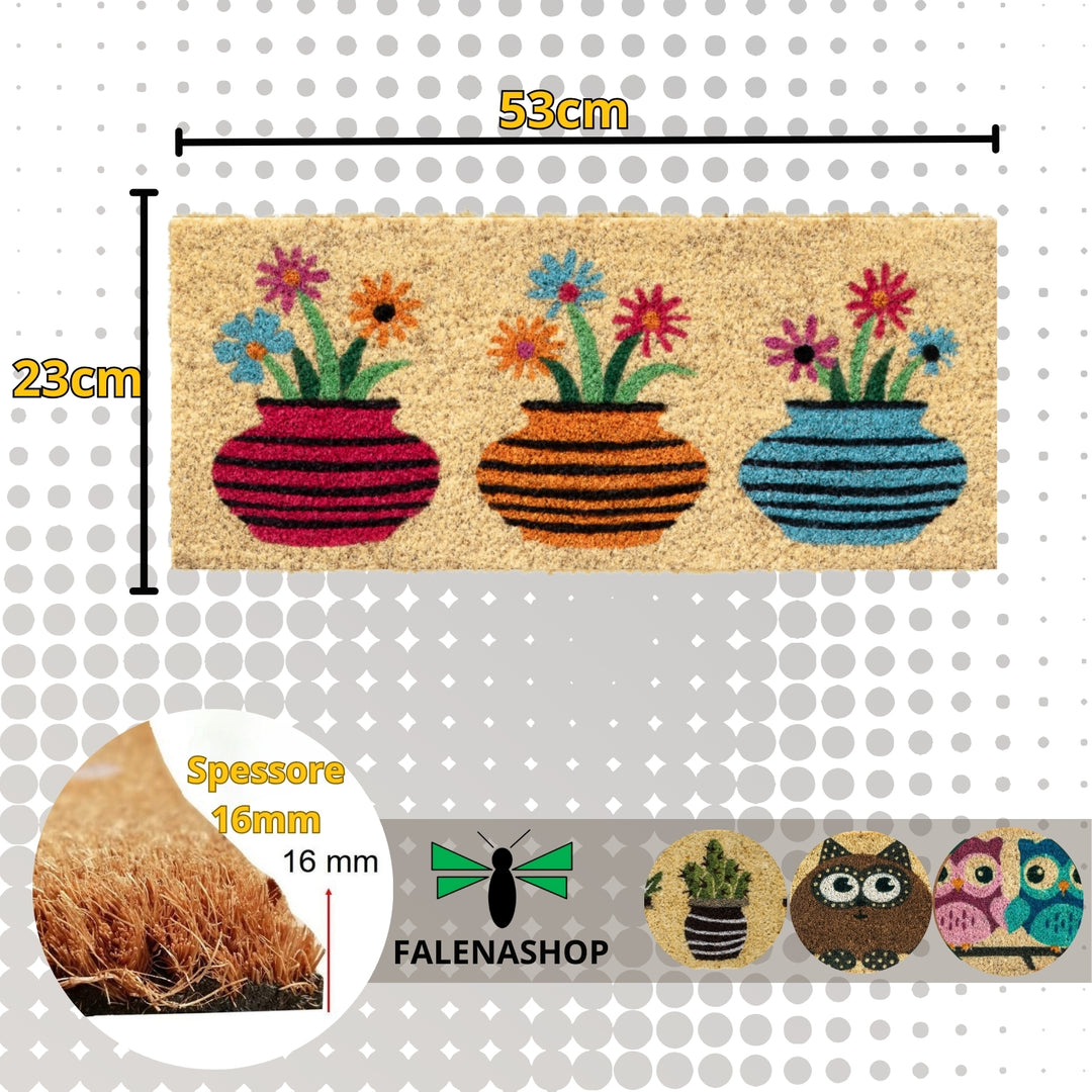 Zerbino Ingresso casa Divertente Simpatico cm 23X53 Tappeto Antiscivolo in Cocco