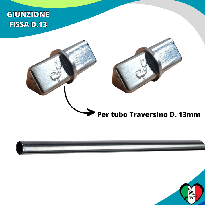 Accessori Ringhiera - Giunzione Fissa Tubo D. 13mm