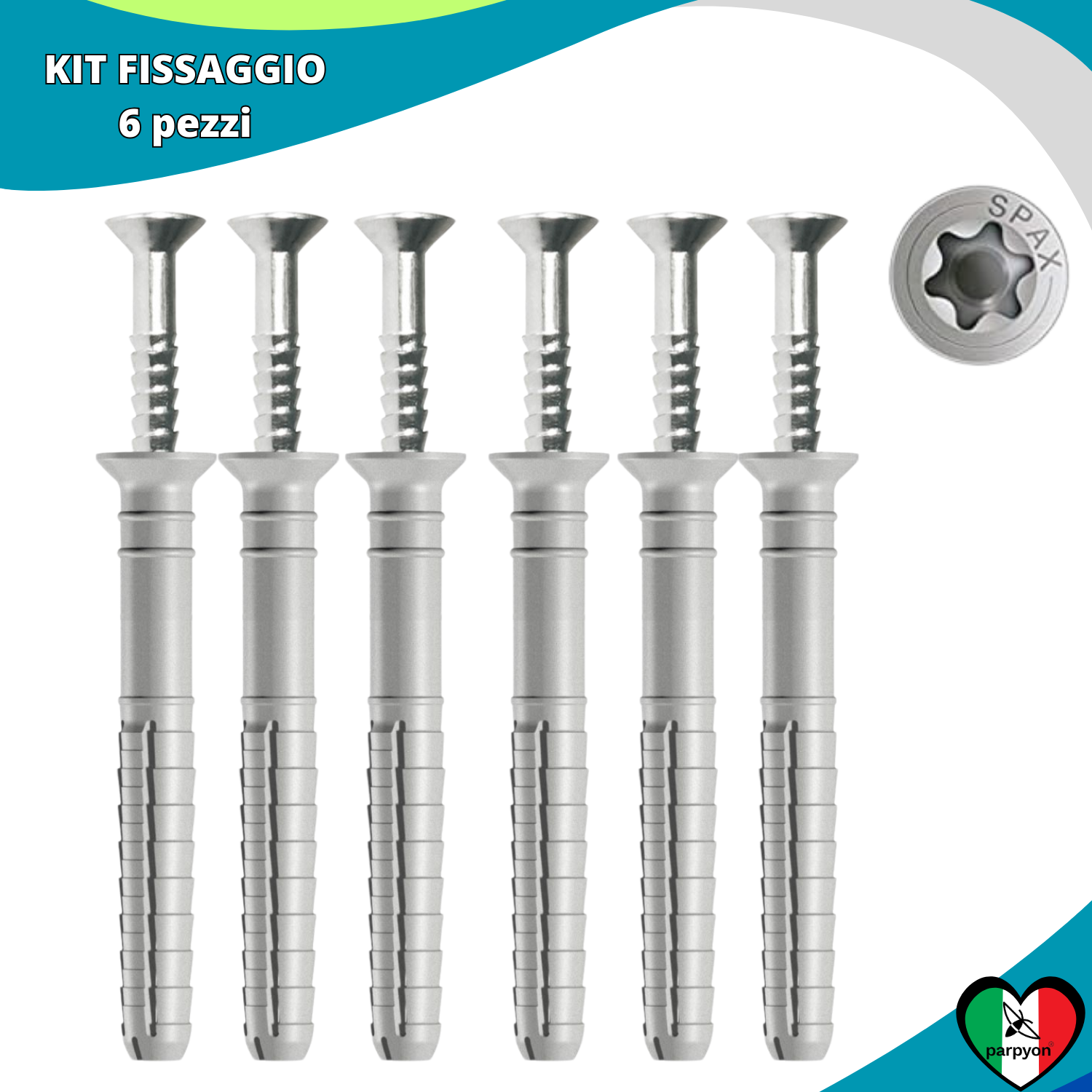 Accessori Ringhiera I Kit Tasselli e Vite - 6Pz falenashop.myshopify.com