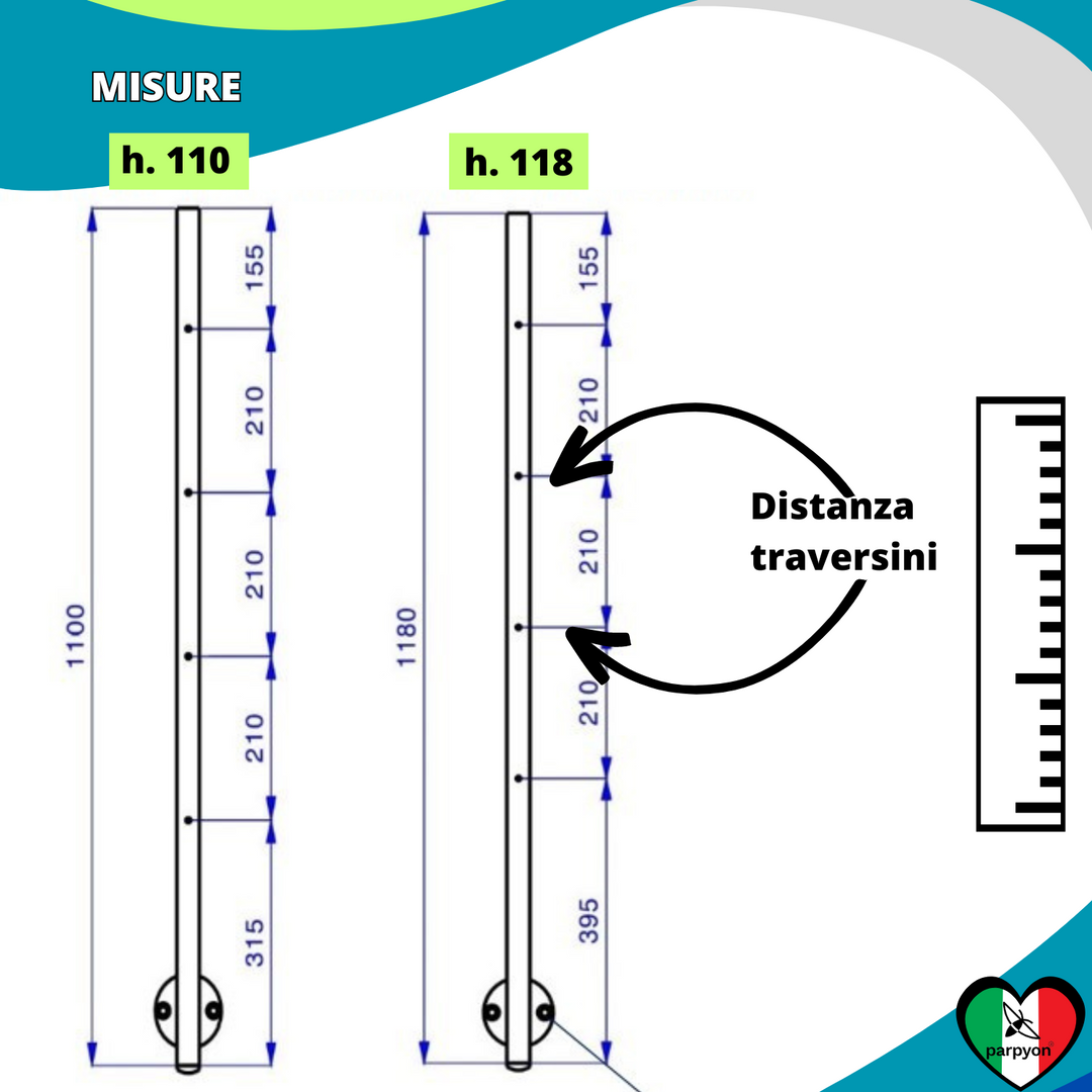 Montante per Ringhiera Fissaggio Laterale