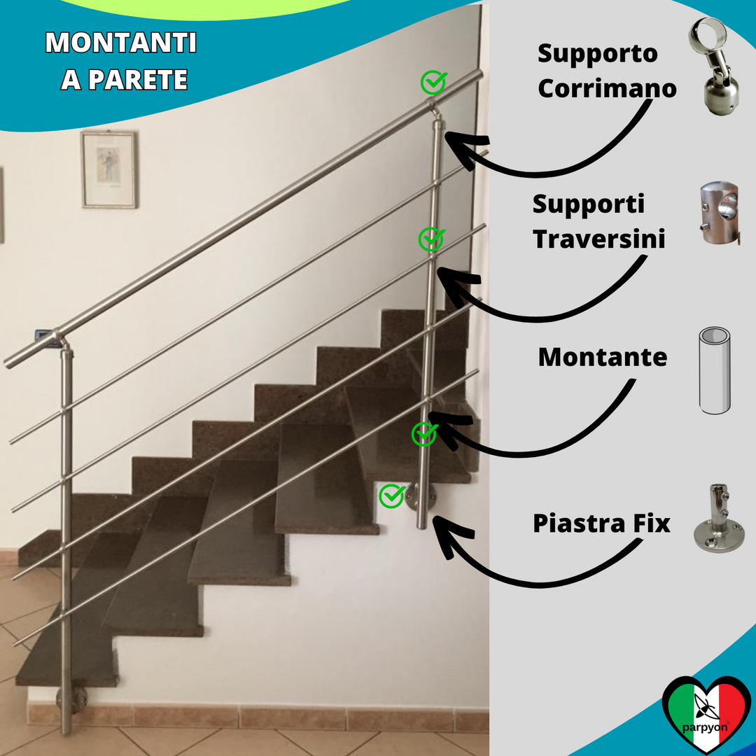 Montante per Ringhiera Fissaggio Laterale